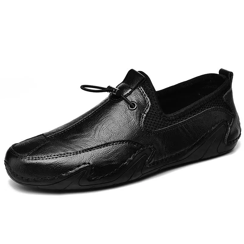 

DAFENP new men's casual shoes leather peas shoes driving breathable British Korean fashion men's shoes