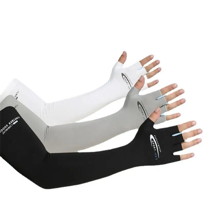 

1 пара, удобные охлаждающие рукава из шелка, с защитой от УФ-лучей