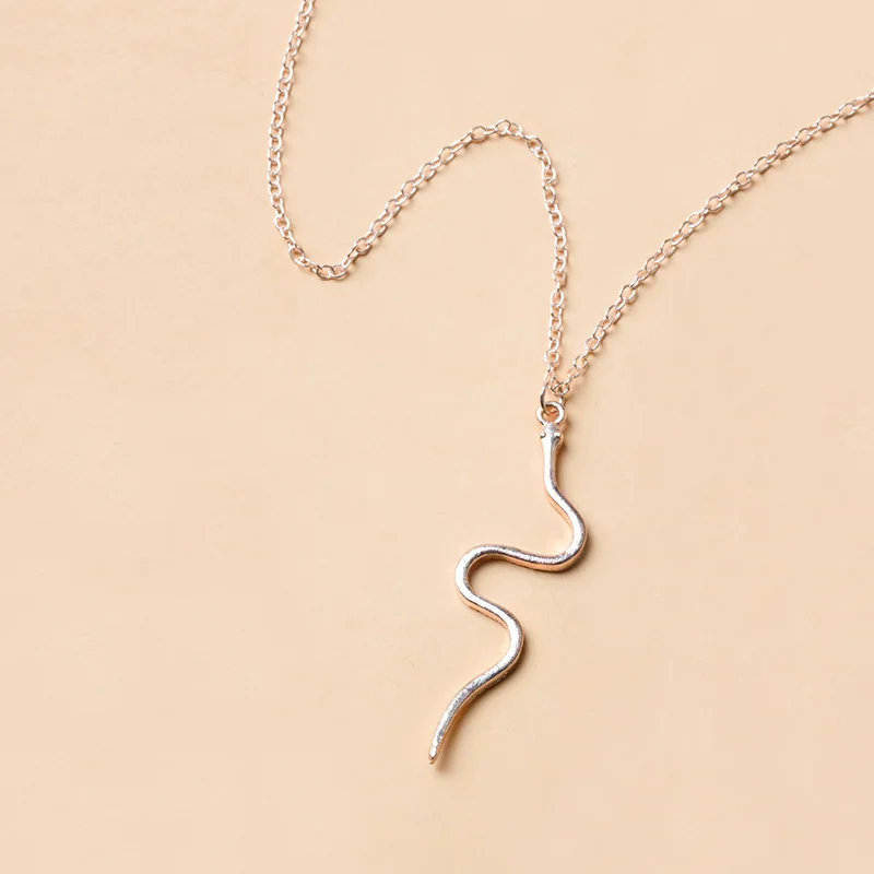 Ожерелье с подвеской в виде змеи стиле ретро для женщин и мужчин модное золотое