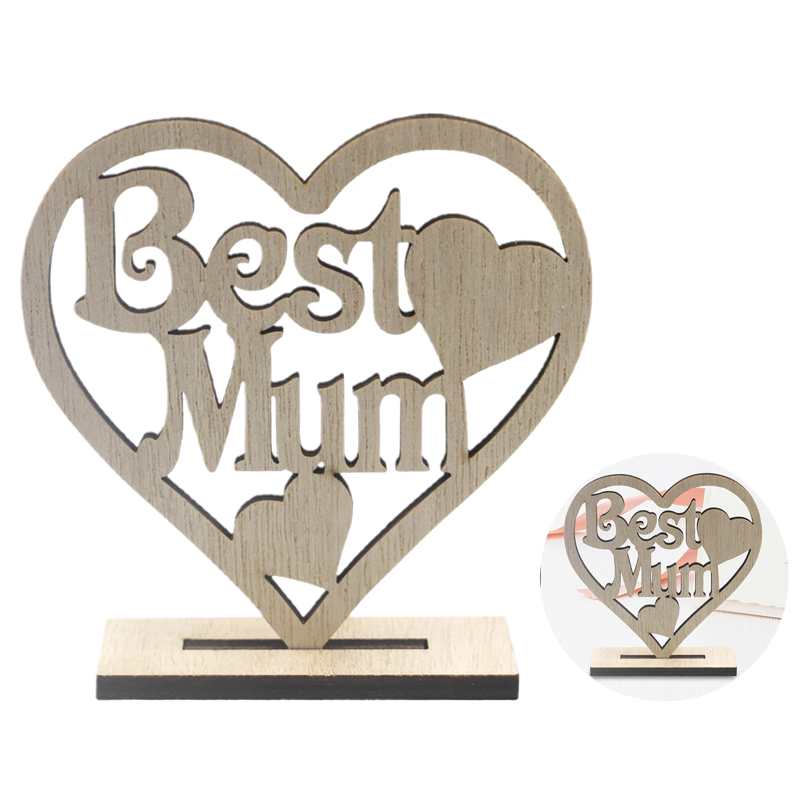 Деревянные украшения на день матери украшение в виде сердца для мамы праздничный