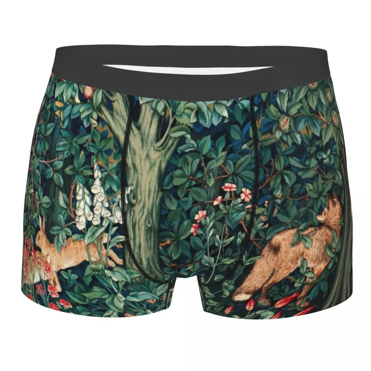 

Мужские трусы-боксеры Fox And Hares, черные мягкие трусы-шорты с 3D принтом, с цветочным текстильным принтом, нижнее белье для мужчин, 2019