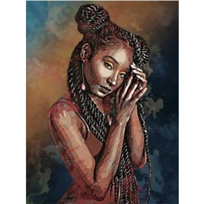 

Алмазная живопись 5d для африканских женщин, мозаика «сделай сам», полноразмерная, квадратная, круглая, алмазная вышивка Стразы