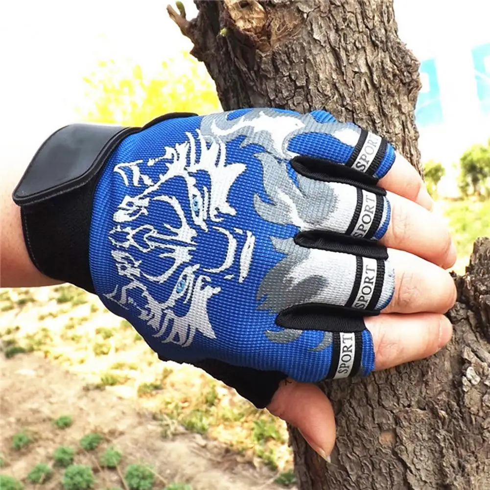 

1 Pair Practical Lightweight Soft Fabric Cycling Half Finger Short Gloves for Cycling Half-finger Gloves Fitness Gloves