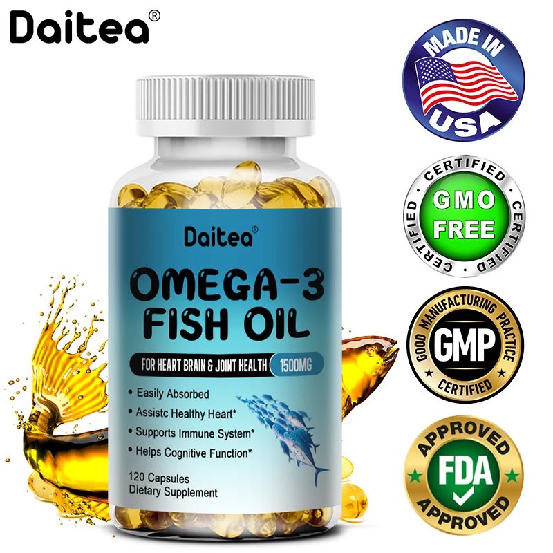 

Omega 3 Fish Oil Capsules - Supports Heart HealthJoint SupportLowers CholesterolColon CleanseBoosts MetabolismBoosts Immunity