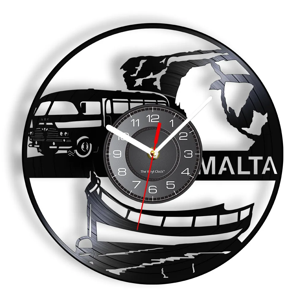 Republic of Malta Wall Clock Vintage Vinyl Record Wall Clock European Country Tourism Travel Gift Souvenir Repubblika ta' Malta