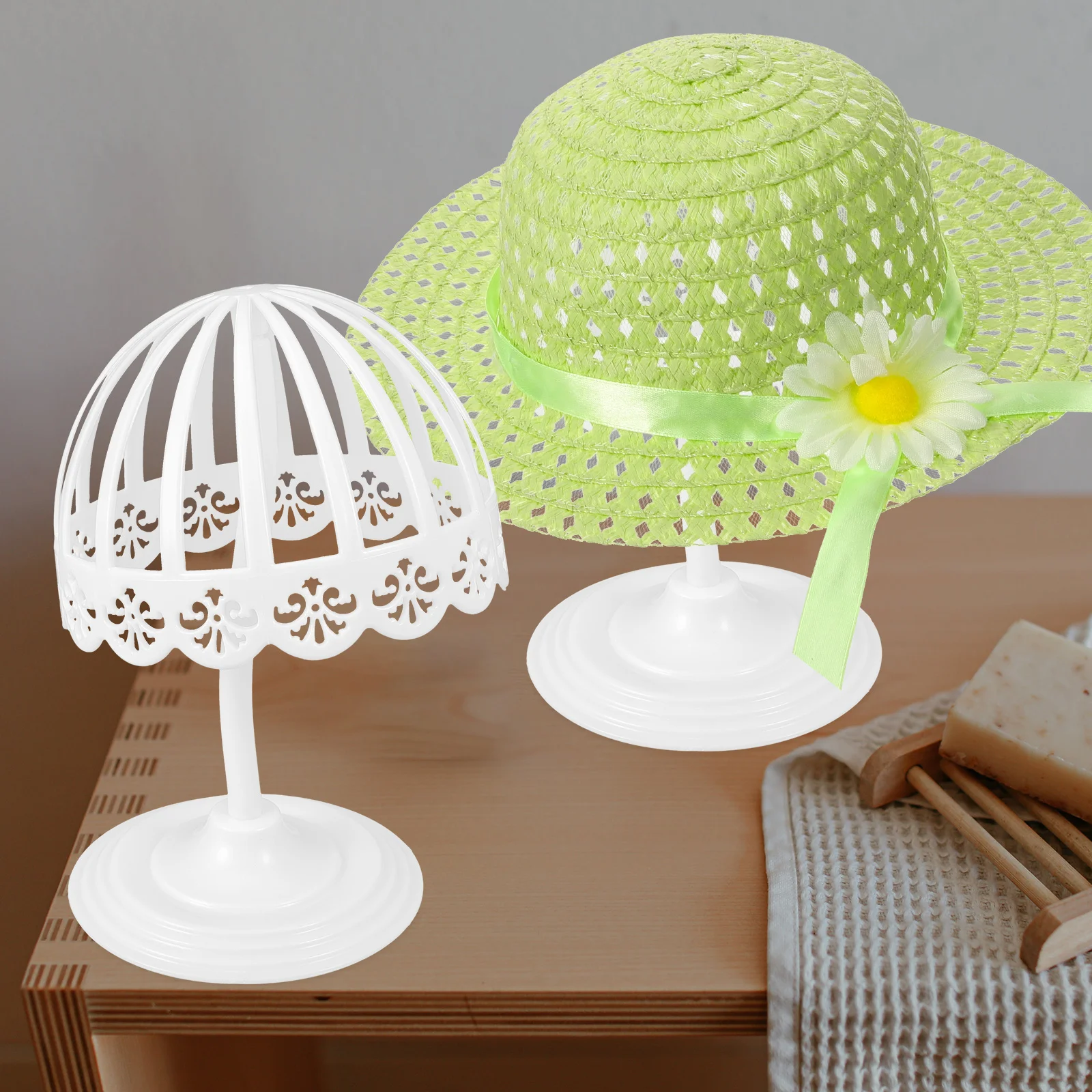 

Tabletop Hat Display Holders Holder Stand Hat Storage Rack for Desk Shop Hat Storage Display Rack