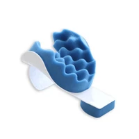 blue sponge neck pillow relieves tightness and soreness theraputic neck and shoulder relaxation travel massage traction pillow