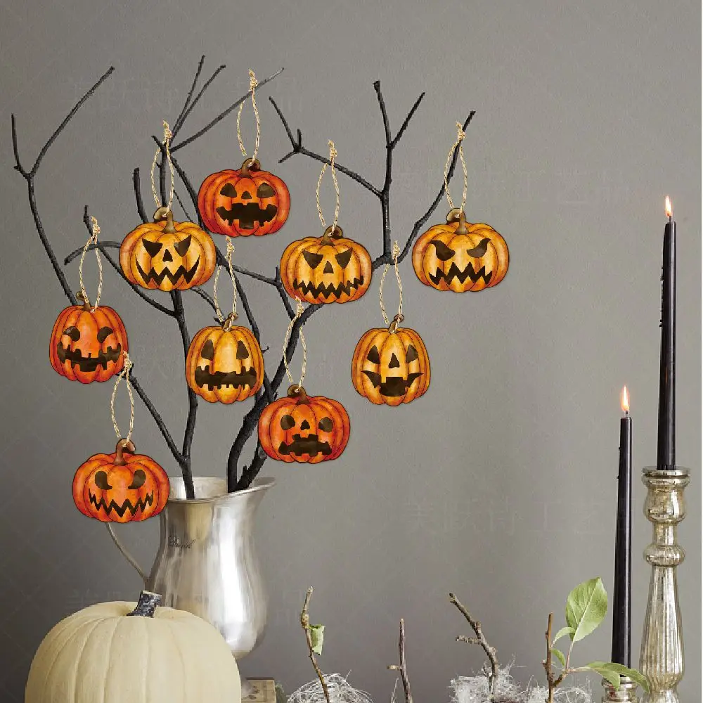 

9pcs Halloween Party Decors Pumpkin Hanging Pendants Happy Halloween Ghost Festival Party Decoration for Home 2023 Pumpkin Decor