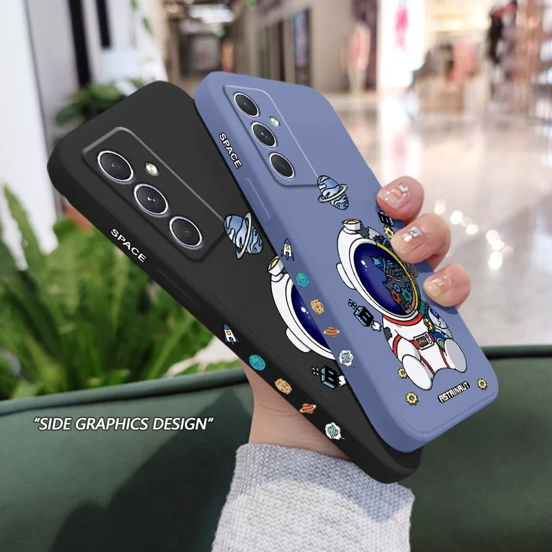Чехол с рисунком астронавта для Samsung A16 A06 A54 A34 A24 A14 A04E A73 A53 A33 A23 A03 A72 A52 A52S A32 A22 A15 A25 A35