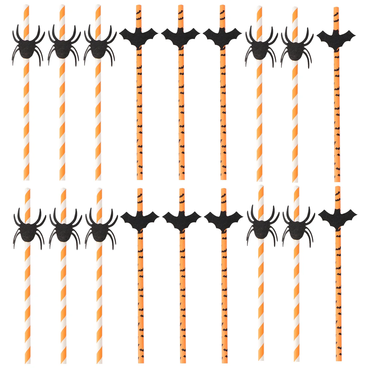 

50pcs Creative Bat Paper Staws Decorative Staw for Party