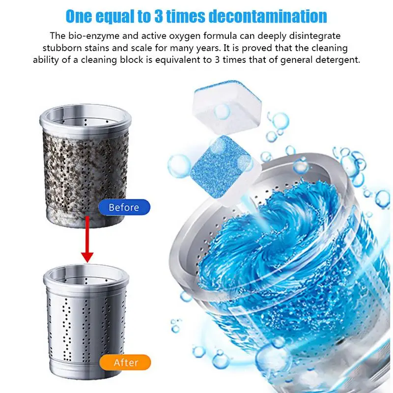 

12 шт., шипучие таблетки для чистки стиральной машины