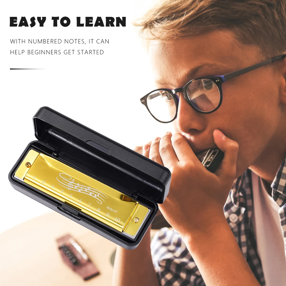

Harmonica Portable 10 Hole 20 Tone Blues Mini Harmonica Early Educational Music Instrument Toys Adults Children Gift