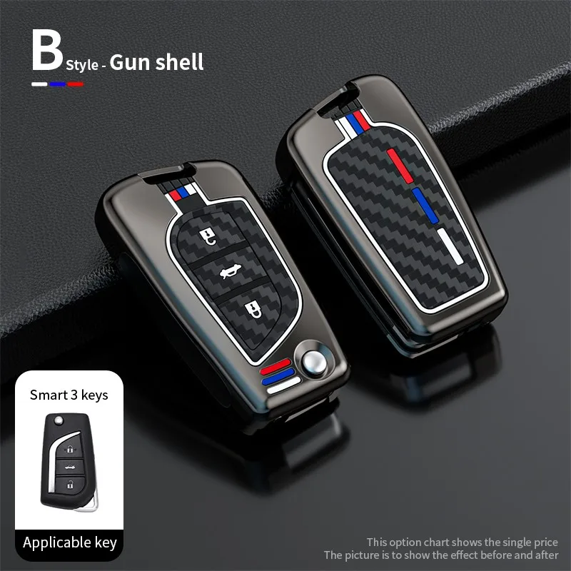 

3 4 Buttons Carbon Fiber Car Key Cover Case for Toyota Auris Corolla Avensis Verso Yaris Aygo Scion TC 2014 15 2016 Camry RAV4