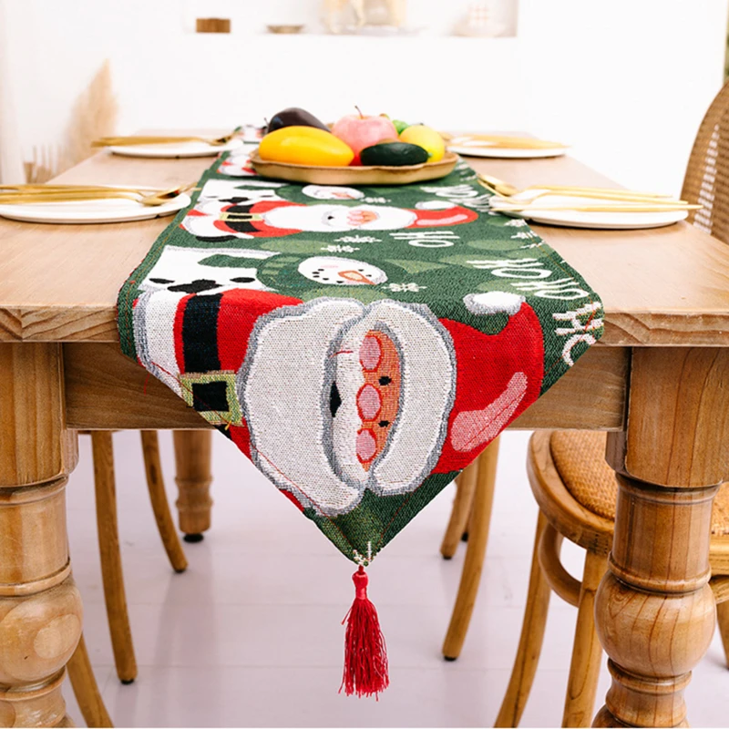 

Creative Christmas Table Runner Xmas Party Decor Table Runners Living Room Dining Table Dress Up Home Decoration 35*180Cm