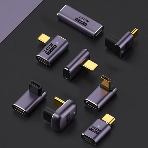 Металлический адаптер USB 4.0 Type C (мама)-Type C (папа)
