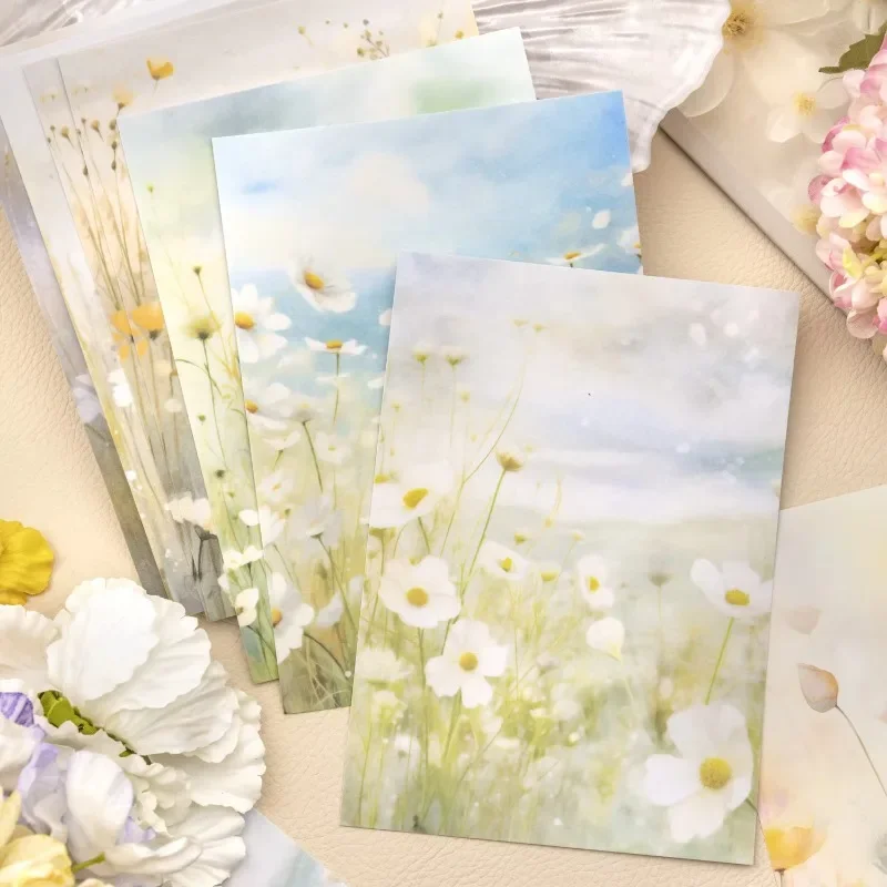12 шт. наклейки в упаковке цветы тени пейзаж цветение материалы канцелярские