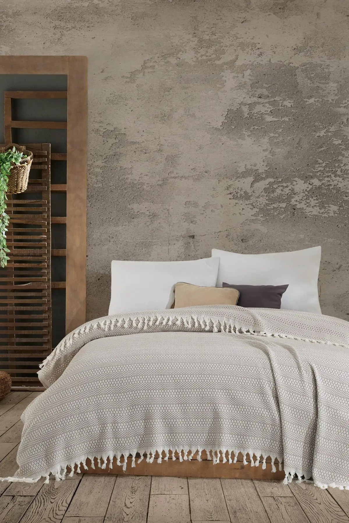 

Double Pesktop хлопковая 200x230 льняная бежевая сока и щука наборы для спальни текстиль мебель для дома