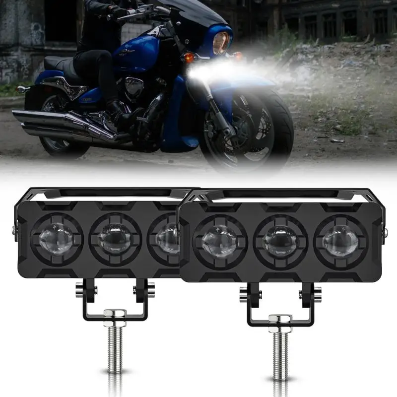 

Фары мотоциклетные светодиодные с 3 линзами, 2 шт.