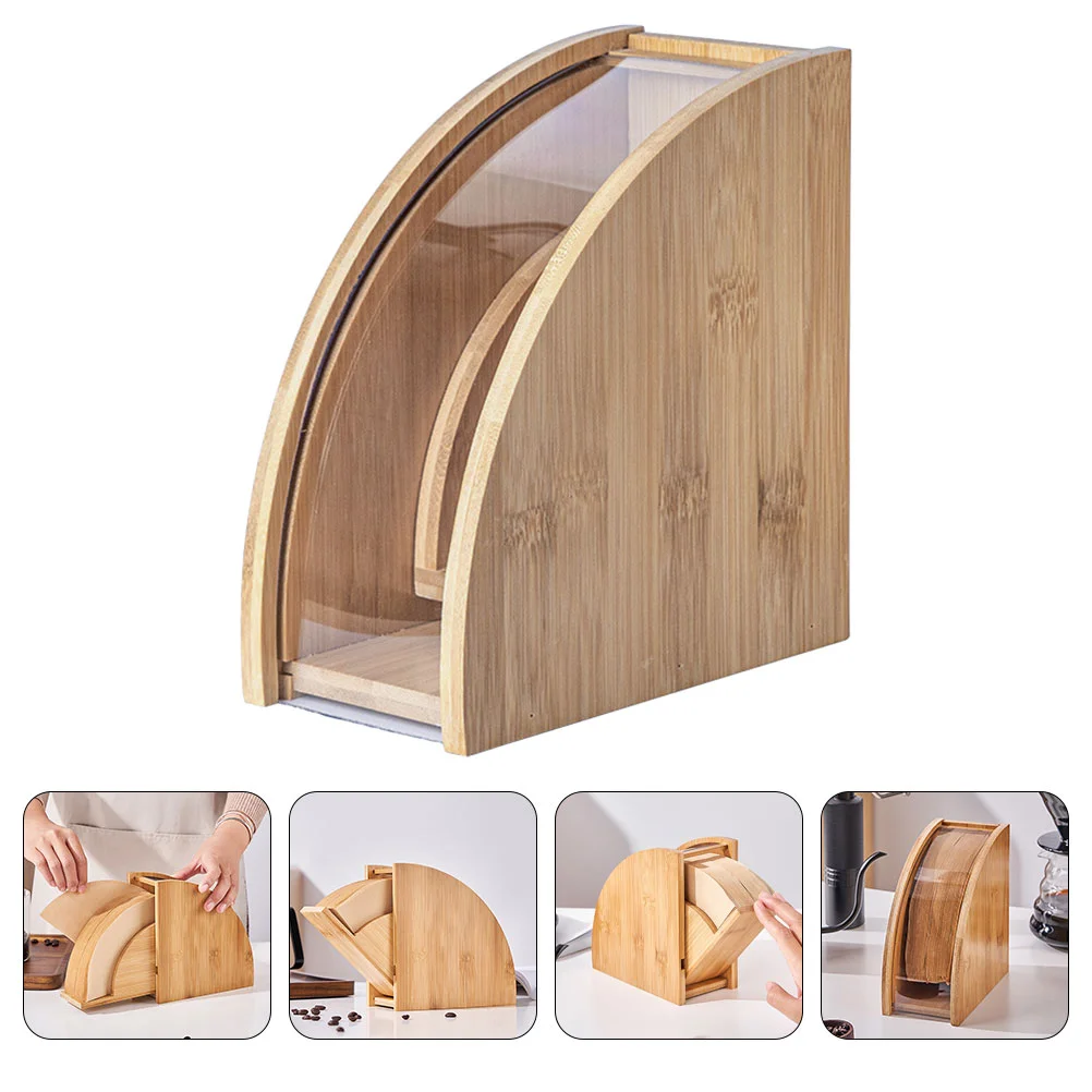 

Cleaning Accessories Coffee Paper Storage Box Bar Filter Stand Holder Wooden Bracket 15.7X8.2X16.7CM Filtering Filters Office