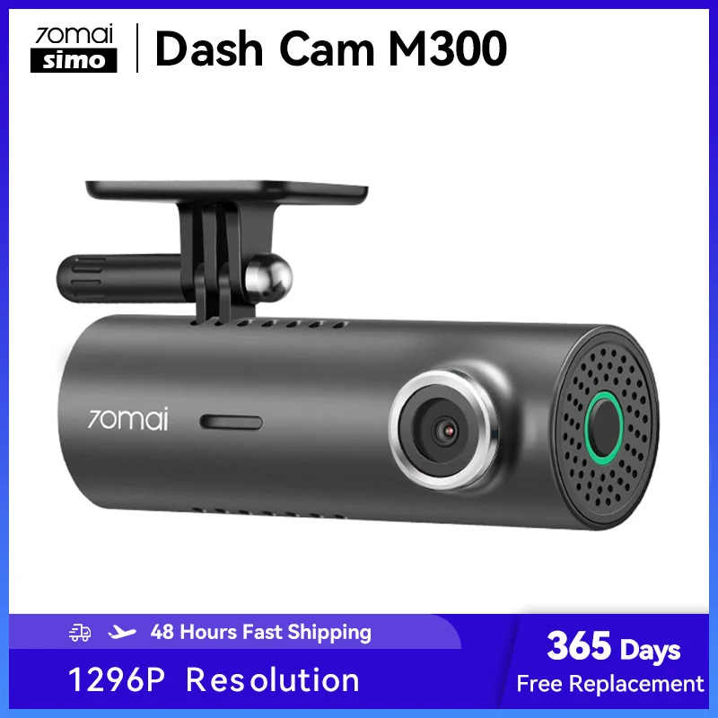 

70mai M300 Dash Camera Recorder Gray 24H Parking Mode WIFI & App Control 70mai Dash Cam M300 Car DVR 140° FOV 1296P Night Vision