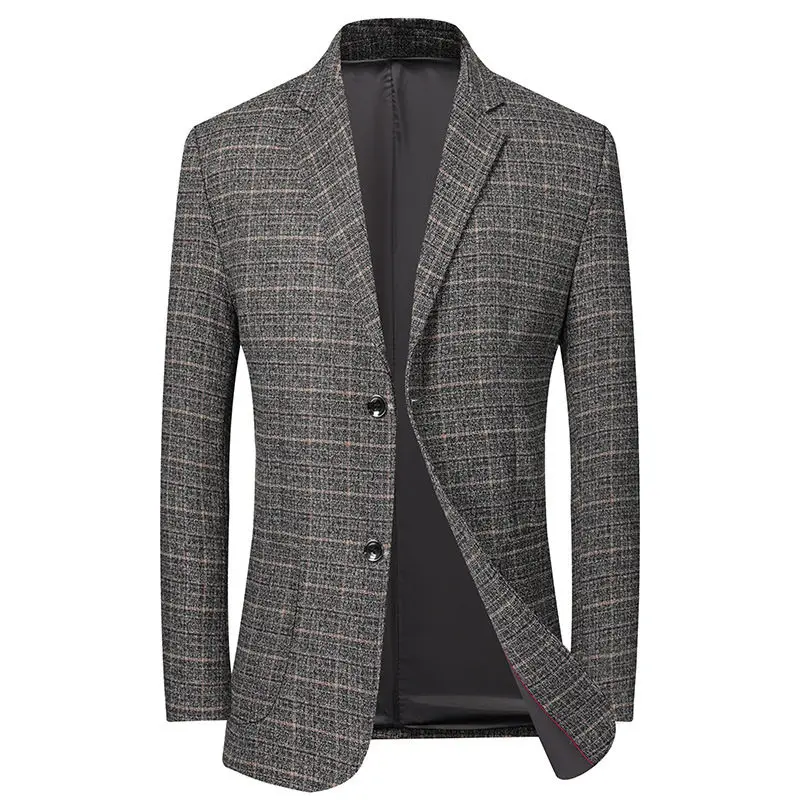 

Men Blazer Brand British Style Comfortable Fabrics Men's Slim Fit Wild Suit Fashion Prom Lattice Blazer Male