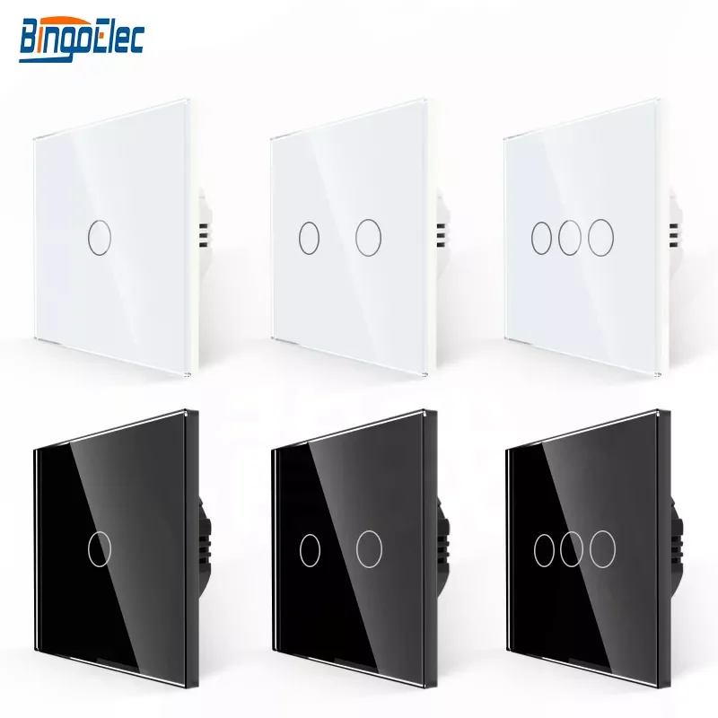 

EU Touch LED Crystal Glass Panel Wall Lamp Light 1/2/3 Gang AC100-240V LED Sensor Switches Interruttore