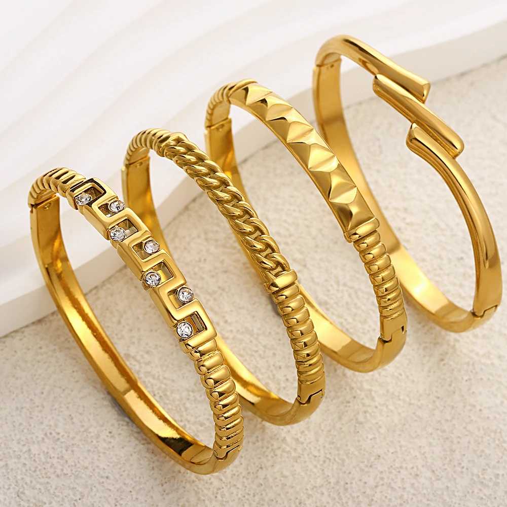 Минималистичный браслет для женщин и девушек золотого цвета