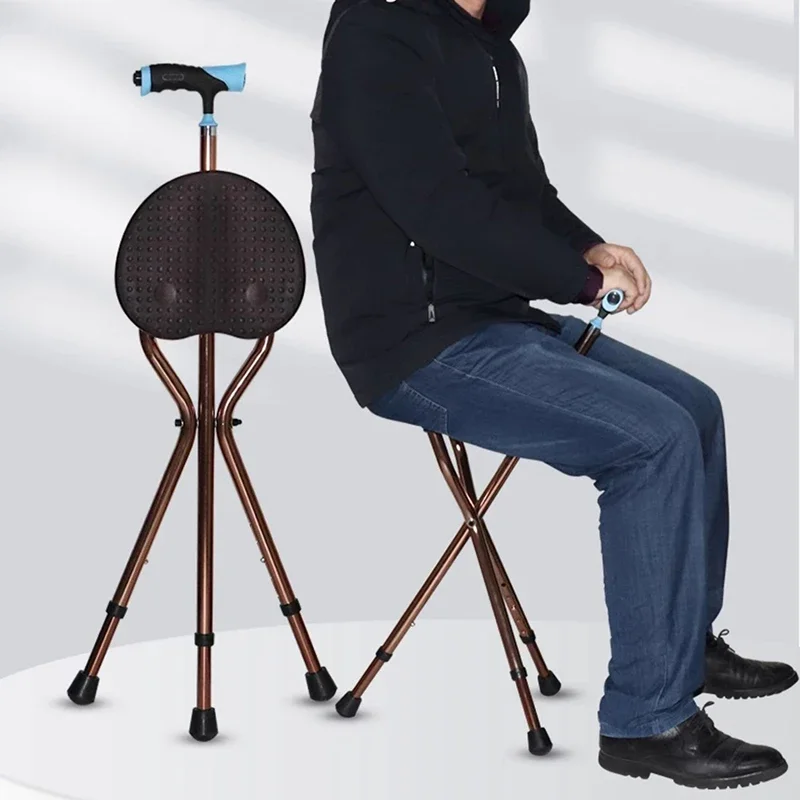 Складной стул-трость Сверхлегкий стул для пожилых людей из алюминиевого сплава