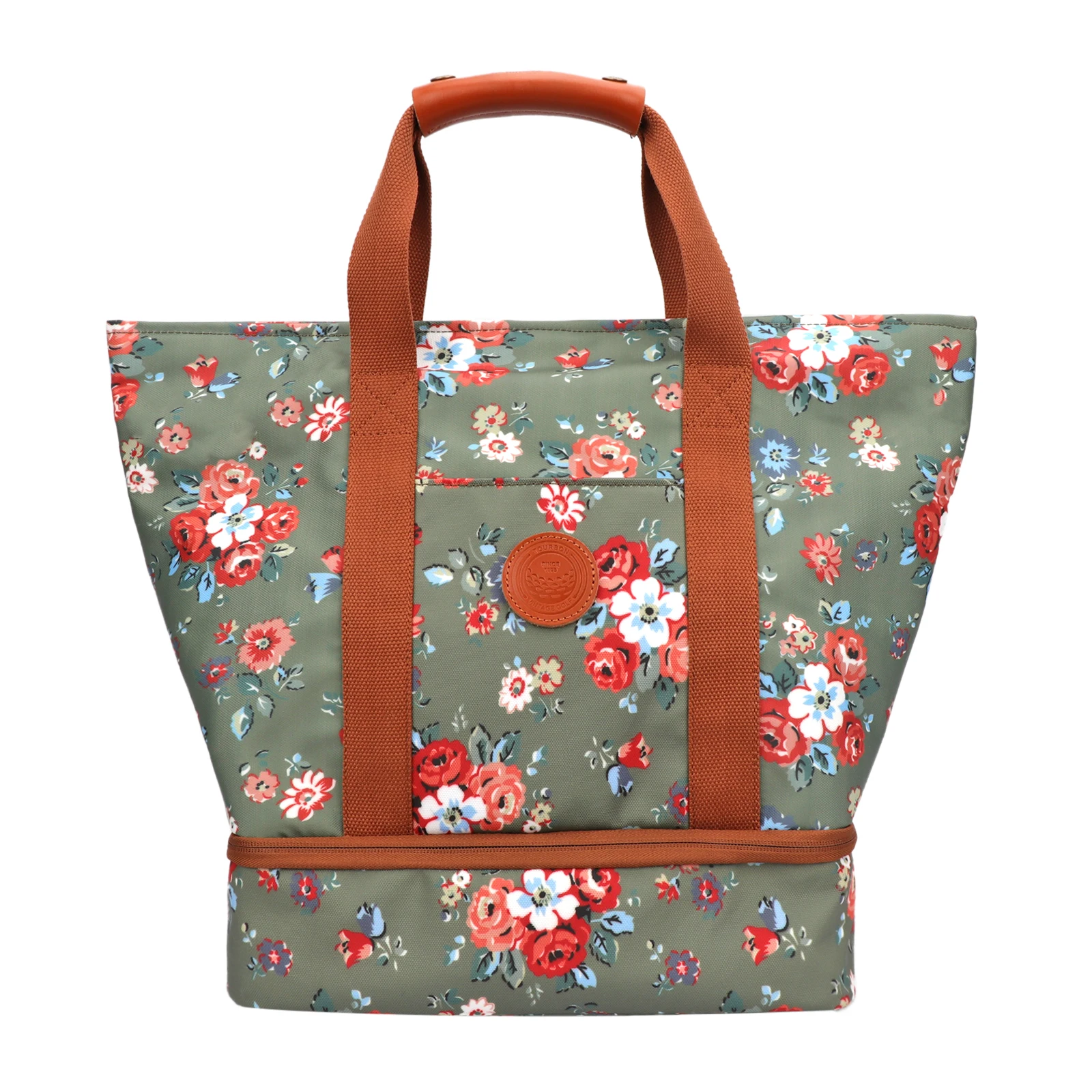 Tourbon Golf Accessories Fashion Golf Shoes Handbag Portable Golf Storage Bag Golf Clothes Bags Canvas Flower Waterproof