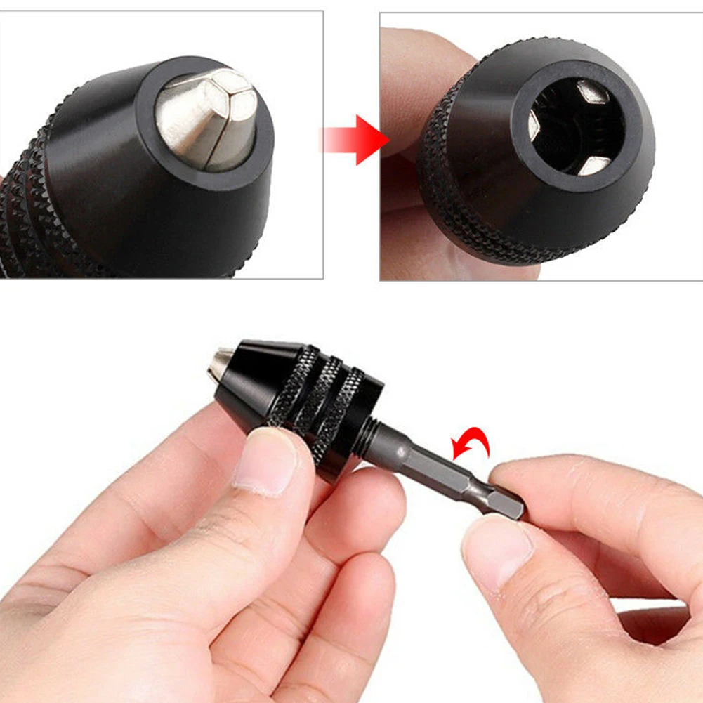 

Hex Shank Drill Chuck Quick Change Wear Resistant Self Centering Hinge Accurate Electric Grinder Universal Screwdriver Clamping