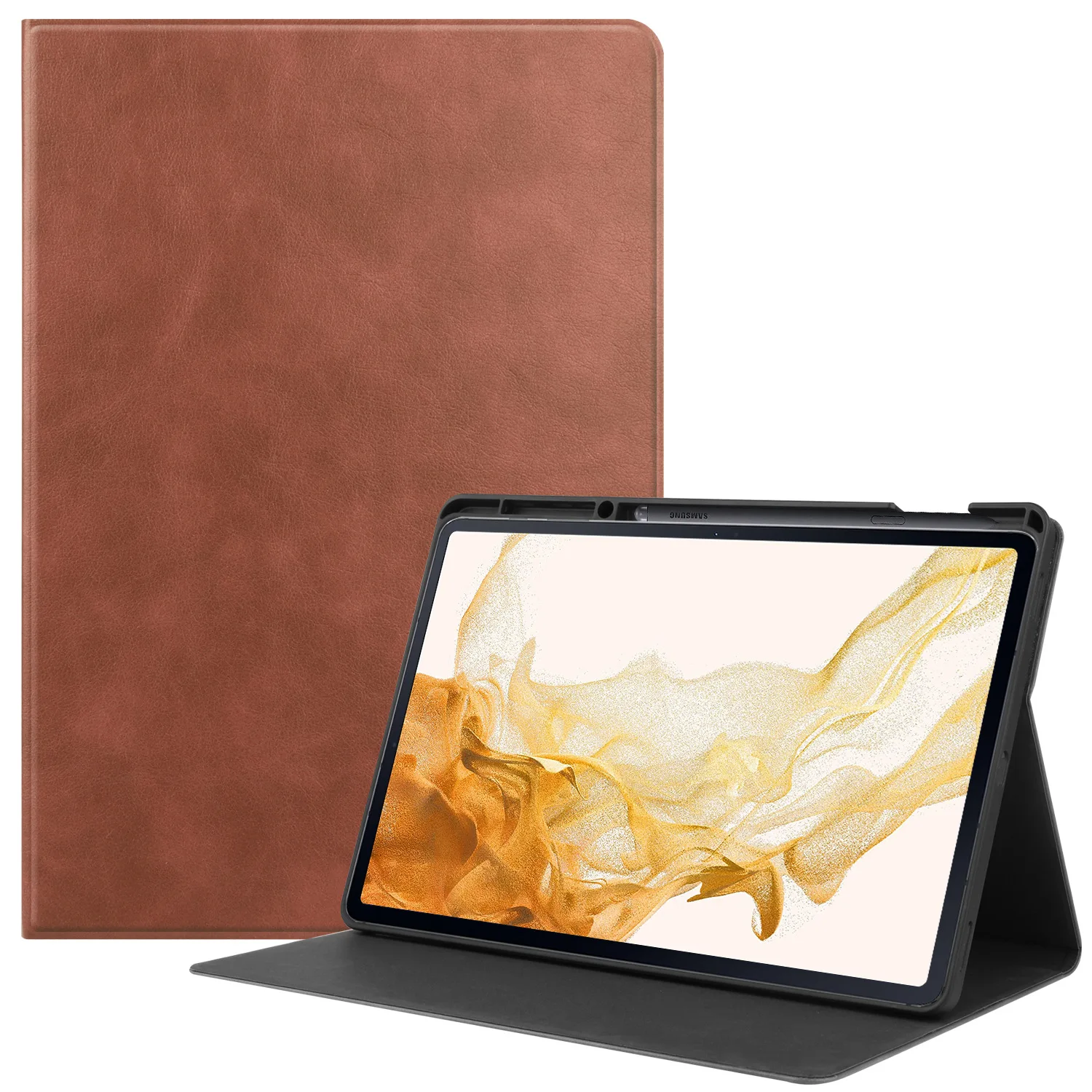 

Tablet Case with Pencil Holder For Samsung Galaxy TAB S8 PLUS 2022 12.4 Inch X800 X806 S7 FE S7 Plus Leather for Samsung S7fe