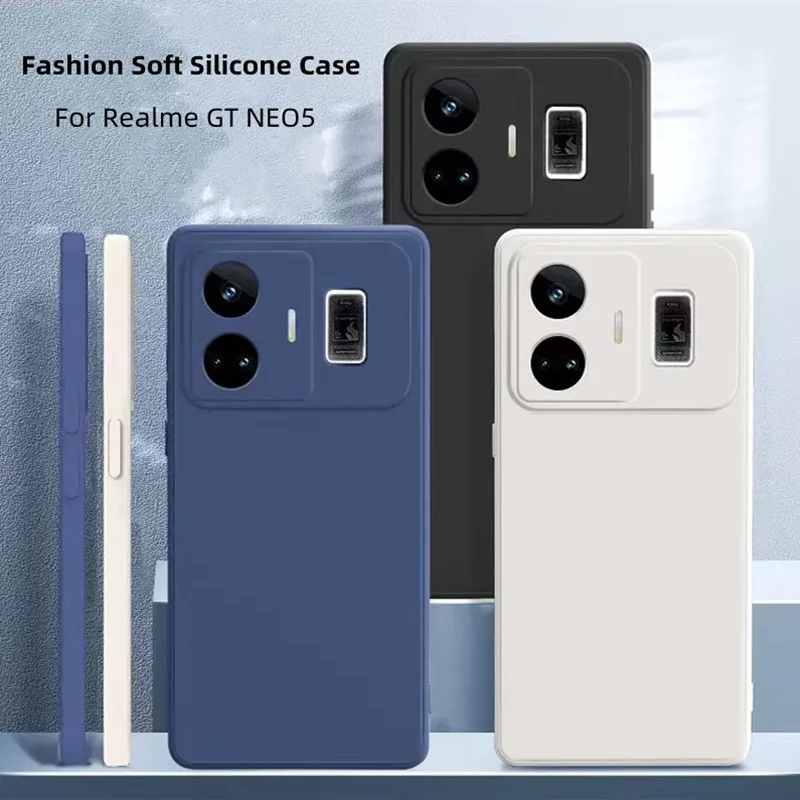 

For Realme GT Neo 5 Case Fashion Soft Silicone TPU Shockproof Bumper For Realme GT Neo5 Neo3 3T 2 2T Camera Protection Cover