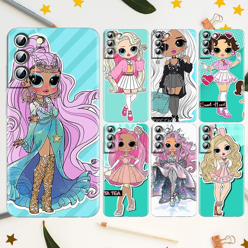 

L.O.L. SURPRISE Doll Gril For Samsung Galaxy S22 S21 S20 FE Ultra Pro Lite S10 S10E S9 S8 Plus S7 Edge Transparent Phone Case