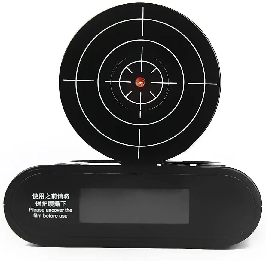 Digital Gun Alarm Clock Gadget Target Laser Shoot For Children's Alarm Clock Table Awakening