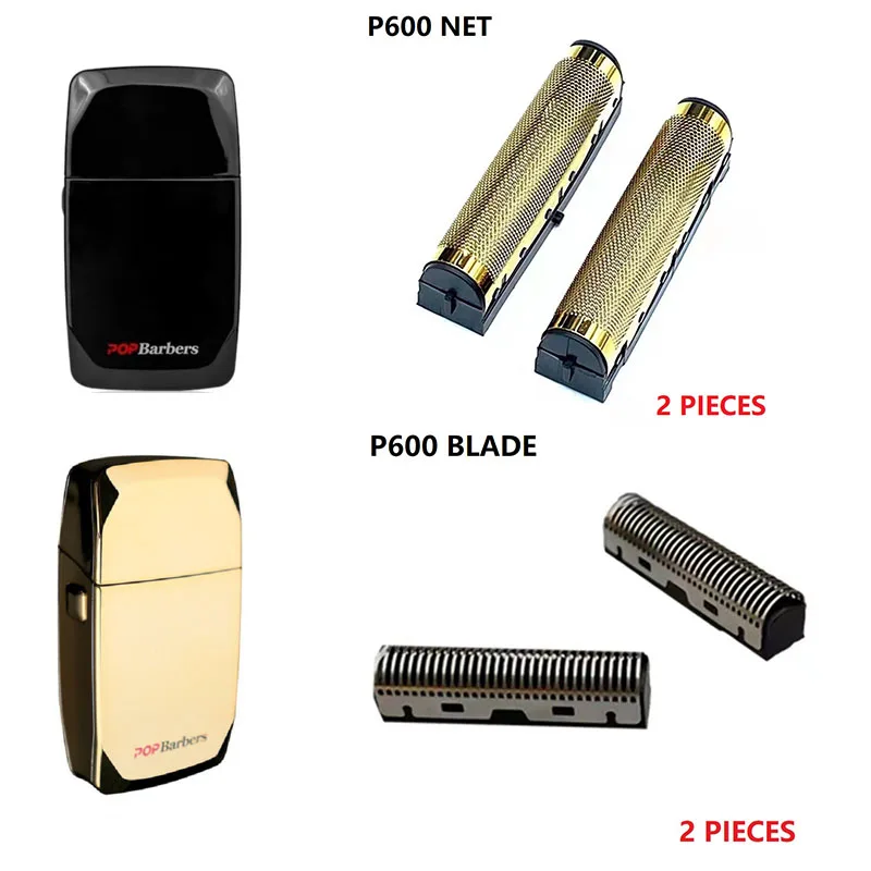 Pop Barbers Razor Shaver Professional Hair Clipper 0mm Blade 2pieces Set for P600 Hair Cutting Machine Replaceable Cutter Head