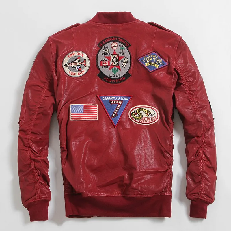 Красная Весенняя мужская куртка в стиле милитари размера плюс 6XL из натуральной