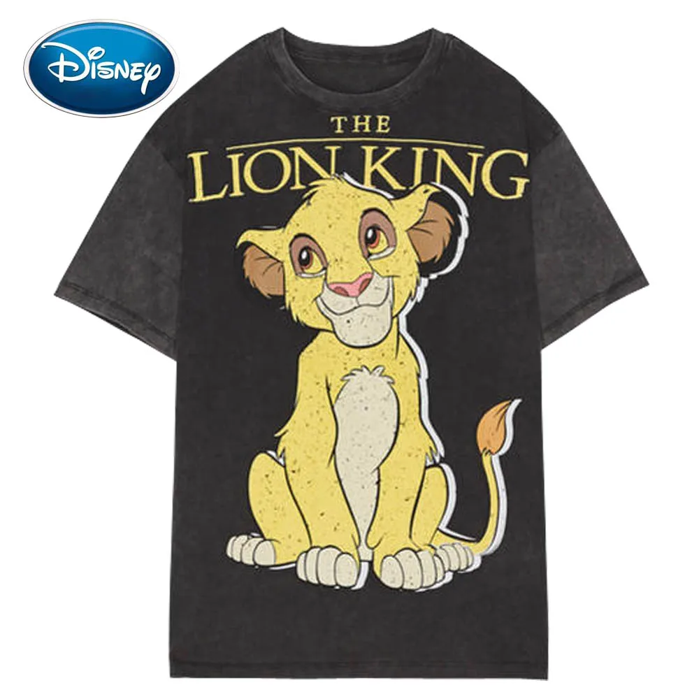 

Disney Stylish The Lion King King of the Jungle Cartoon Print T-Shirt Casual Fashion Women O-Neck Pullover Short Sleeve Tee Tops