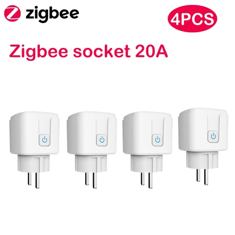 Умная розетка Tuya Zigbee, 16 А/20 А, 3680 Вт, совместима с Alexa zigbee2mqtt Home Assistant и Tuya ZigBee Hub