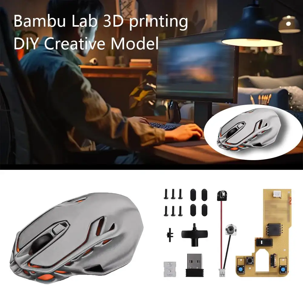 Беспроводная мышь с 3D-принтом креативная модель 2 4 ГГц USB-приемник кнопка