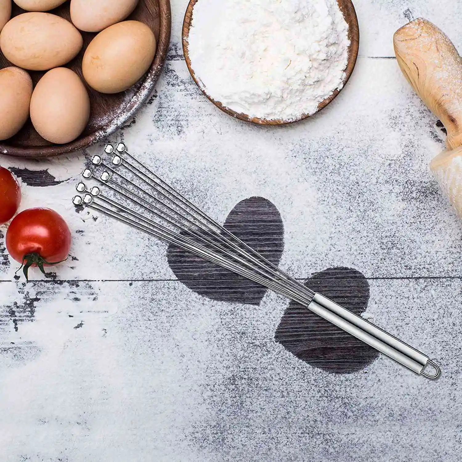 2 шт. венчик для готовки яиц из нержавеющей стали шариков стальной проволоки