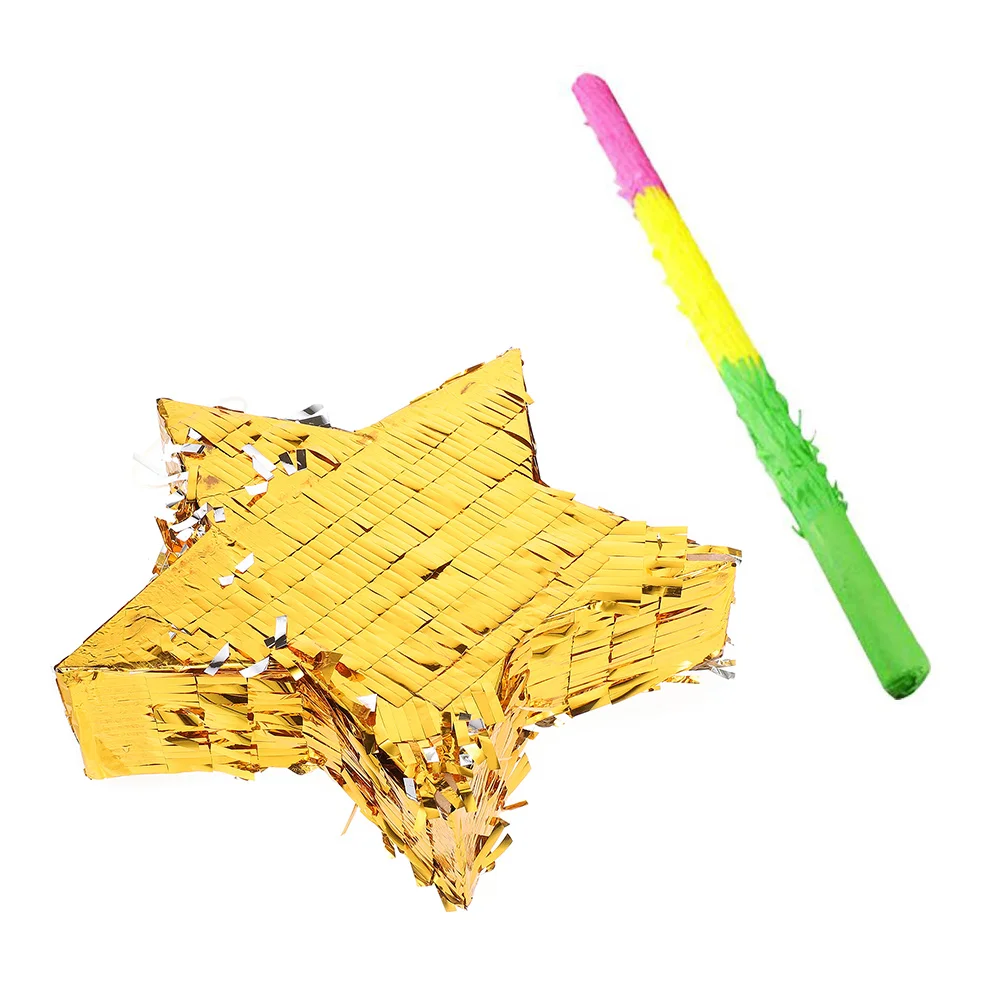 

Мексиканский наполненный Plaything Pinata Золотая Звезда Pinata вечерние ринка Fiesta Pinata с палочкой