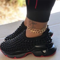 sneakers women vulcanized rivet platform shoes 2022 female wedges sports shoe ladies leopard casual slip on footwear plus size