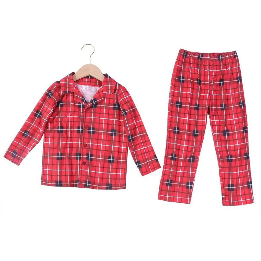 

Pajamas Family Grid Christmas Pajamas Sets All-match Sleepwear Family Fitted Cotton Soft Pajamas Outfits