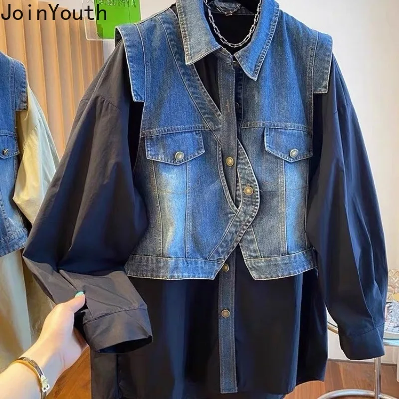 Уличная одежда блузки большого размера женские топы в стиле Харадзюку 2024 из