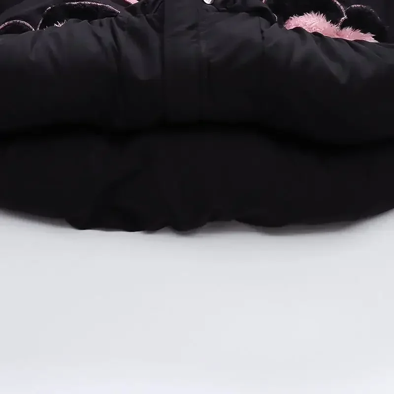 Kuromi Anime Sanrio Ins Kawaii модное теплое флисовое пальто с милым рисунком из хлопка