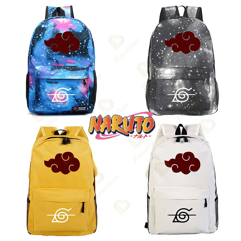 

Холщовый Рюкзак Naruto для мужчин и женщин, вместительный ранец для ноутбука, школьные ранцы для подростков, дорожная сумка