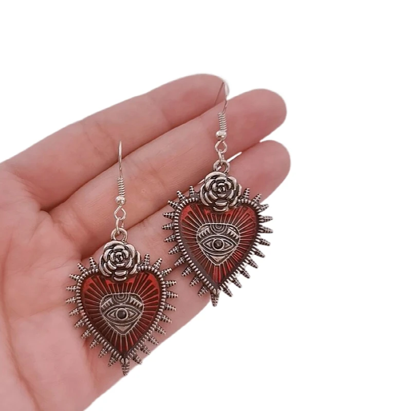 

Gothic Earrings Women's Vintage Pendant with Heart Earrings