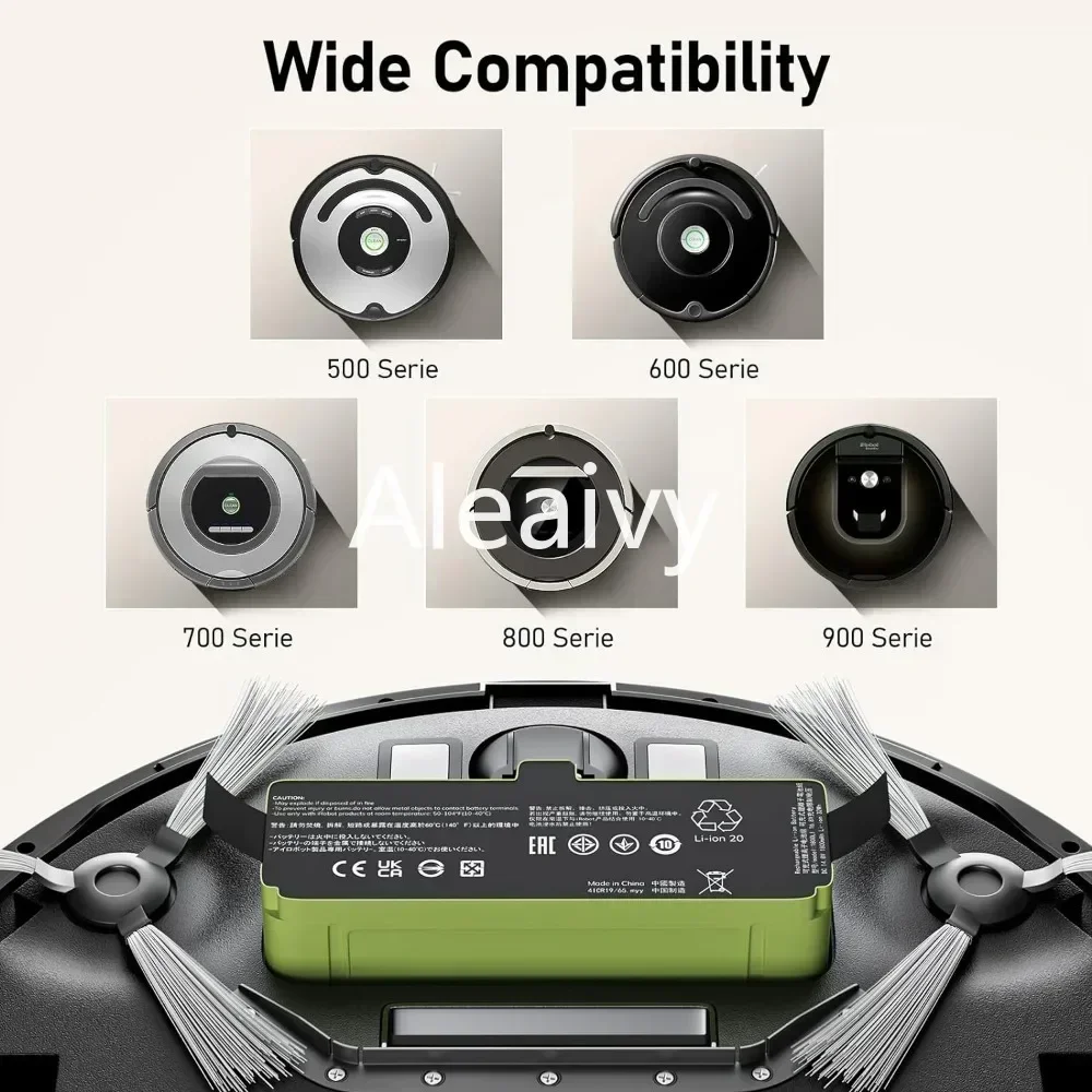 Аккумулятор высокой емкости 6500 мАч для iRobot совместимый с Roomba 600 700 800 900 Series 960 895 890