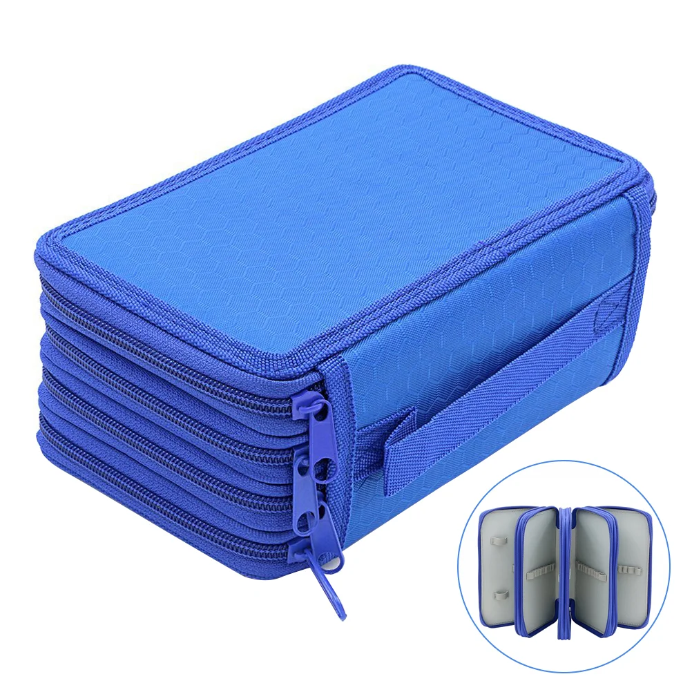 

1Pc Case, Colored Pencils Caseed Case 72 Slots Case Bag Organizer Multi- layer Zipper Pen Bag with Handle for Colored Pencils