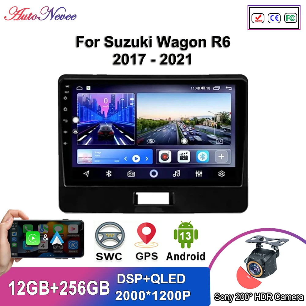 Мультимедиа Android 14 для Suzuki Wagon R6 2017-2021 автомобильный плеер стерео экран